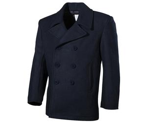 MFH Peacoat US Uomo Caldo Marino Marina Militare Esercito Giacca Reefer blu
