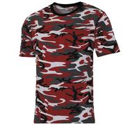 MFH T-shirt US Streetstyle Uomo Allenarsi Excersise Militare Esercito Red Camo