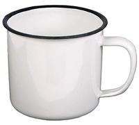 MFH - Tazza smaltata, 350 ml, diametro 8 cm, colore: Bianco/Nero