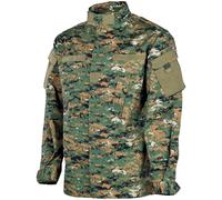 MFH Uomo ACU Giacca Da Campo Ripstop Shirt Uniforme Digital Woodland Camo