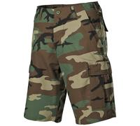 MFH Uomo US BDU Pantaloncini Bermudas Trekking Carico Ripstop Woodland Camo