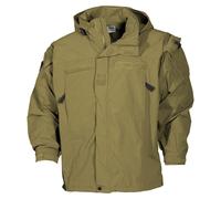 MFH US Soft Shell Giacca Level 5 Patrol Impermeabile Antivento Coyote Tan