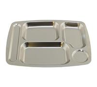 MFH, Vassoio per cibo a 5 scomparti, in acciaio inox, per campeggio, feste, mense e attività all'aperto