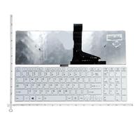 MFHgLKT Tastiera Inglese Americana Compatibile con Il Laptop Satellite C50D C50-A C50-A506 C50D-A C55 C55T C55D C55-A C55D-A(White with Frame)
