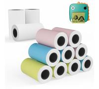 MFLABEL Ricarica per fotocamera istantanea per bambini, 12 rotoli di carta termica per stampante termica a colori, 5,6 x 2,8 cm, carta termica per foto HD per bambini e ricarica di carta per