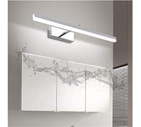 MFLASMF Bagno con Luce a Specchio a LED con modalità di 3 Colori Applique da Parete girevoli in Acciaio Inossidabile e Acrilico Illuminazione da Trucco cromata Luci di vanità per Specchio,