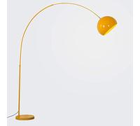 MFLASMF Lampada da Terra Moderna ad Arco Lampada da Lettura Alta Curva per Soggiorno Camera da Letto con Base in Metallo Spessa e Paralume Regolabile (Colore: Giallo)