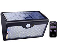 MFLASMF Luce Solare 60LED con sensore di Movimento Proiettore Solare di Sicurezza per Esterni con 5 modalità Intelligenti Lampada da Parete Solare Impermeabile con Telecomando Senza Fili p