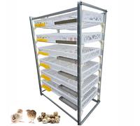 MFLCBK 6 Strato Gabbia per L'allevamento di Quaglie con Abbeveratoio e Mangiatoia, Grandi Recinti Plastica Impilabili per 360-420 Quaglie Raccolta Automatica delle Uova(Size:125x58x182cm)