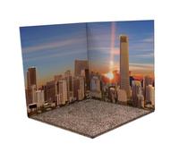 MFMEXUL Background Display Case Vetrina per Diorama per Modellini in PVC Organizer Modellismo Veicoli Base Scena Collezione Adatto per, Città