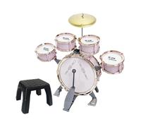 MFMEXUL Batteria per Bambini, Set di Batteria Jazz, Strumenti a Percussione, Giocattolo Musicale in PP, Sviluppa Le Abilità Musicali, Ideale Come Regalo per F, Rosa
