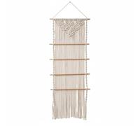 MFMEXUL Boho Wall Decor per Capelli Appeso Organizer Parete Portacerchietti Arazzo Macramè Intrecciato in Cotone Poliestere Salvaspazio Adatto per Cameretta Bambina Stanza Giochi Asilo Nido Casa