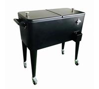 MFMEXUL Carrello Bevande Isolato Carrello Bar Carrello Servizio Secchiello Ghiaccio Metallo con Struttura Rigida E Ruote Piroettanti Movimento E, Nero