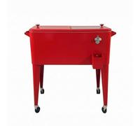MFMEXUL Carrello Bevande Isolato Carrello Bar Carrello Servizio Secchiello Ghiaccio Metallo con Struttura Rigida E Ruote Piroettanti Movimento E, Rosso