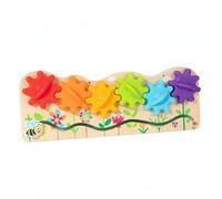 MFMEXUL Children Learning Gear Board Sensoriale, Giocattolo A Ingranaggi A Forma Di Bruco Con Base A Tema Giardino Delle Api