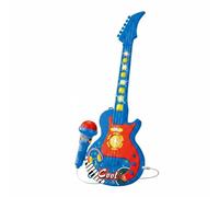 MFMEXUL Children Music Microfono per Canto Bambini Chitarra Elettrica Giocattolo con Luci Set Strumento Educativo con Effetti Collegabile a Cellulare Adatto a Feste E Picnic , Blue