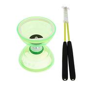 MFMEXUL Diabolo con Bastoncini, Gioco Tradizionale Cinese, 13 Cm, Verde, Altri