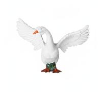 MFMEXUL Figura Educativa di Oca Statuetta Giocattolo Modello Realismo Elevato con Dettagli Delle Piume in Plastica Adatta per Insegnamento Sulla Natura, Ali Spiegate Bianco