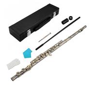 MFMEXUL Flauto Traverso Placcato con 16 Tasti Cupronickel Meccanismo Offset Giocabilità Elevata Imboccatura Ergonomica Accessori Completi Adatto per Pratica Quotidiana Lezioni Concerto, Bronzo