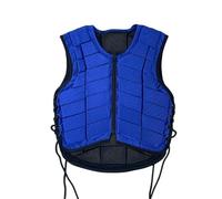 MFMEXUL Gilet Equestre per Equitazione Imbottitura Segmentata E Regolazione Laterale Tessuto Mesh Shock-assorbente Frontale Adatto Ad Adulti O Bambini Training in Maneggio E Tempo Libero, Blu, 150