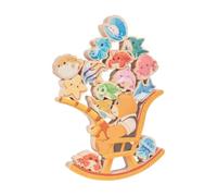 MFMEXUL Gioco Dell'orso con Bilanciere a Educativo Gioco di Pesca con Pezzi di Animali in Legno Comp per Casa