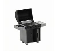 MFMEXUL Miniatura Barbecue Grill Decorativa per Casa Delle Bambole Accessorio in Cortile Stile Griglia Armadietto con Coperchio Apribile Vassoio Laterale, Griglia Per Barbecue Scatola Bianca