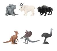 MFMEXUL Miniatura Figurine Set Animali Modelli Piccoli Figurine Lifelike Plastica Adatti per Presentazione Scolastica Festa Divertimento Bambini, Grassland Animals A