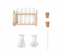 MFMEXUL Miniature Dollhouse Kit Laboratorio Miniatura 1 12 Set Provettes Supporto Accessori Casa delle Bambole in Betulla E Vetro per Collezione Diorami Fotografia Scuola Farmacia Laboratorio, Legno
