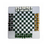 MFMEXUL Scacchiera Giocatori Gioco da Tavolo con, Scacchi Internazionali Per Quattro Giocatori Con Scacchiera 35x35cm E Pezzi Verdi/Bianchi/Gialli/Caffè