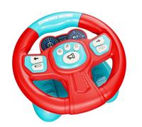 MFMEXUL Simulatore di Guida per Bambini Volante con Comandi Sterzo Giocattolo Dashboard Interattivo Tasti Funzione con Musica E Luci Montaggio a Ventosa , Rosso, Blu , Standard