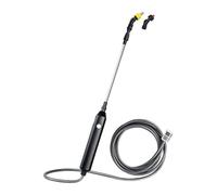 MFMEXUL Sprayer Elettrico Bacchetta Spruzzatore Portatile Senza Serbatoio Pulsante Controllo Acqua Telescopico Tubo Regolabile Adatto per Annaffiatura Piante, con Tubo da 5 M