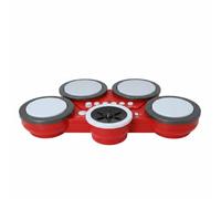 MFMEXUL Tamburo Elettronico Bambini Giocattolo Musicale Batteria Portatile Strumento Ritmico Gioco Interattivo Luminoso Materiale Plastica Adatto per Esercizi , Rosso