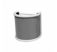 MFMEXUL Wind Filtro per Microfono Schermo Antivento Parabrezza Deflettore Protezione Doppio Acciaio E Tessuto Forma Avvolgente a U Compatibile Universale con, Bianco, Con Spugna