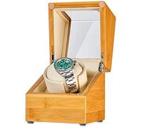MFRELMNZG Scatola avvolgitore per Orologi Automatici in Legno di bambù, Adattatore per Cuscino Flessibile per Orologi e Accessori per Motore Silenzioso Alimentato a Batteria
