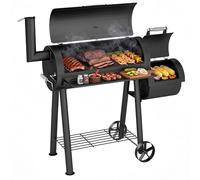 MFSTUDIO Grigliata per affumicatura esterna in legno a carbone, resistente, con affumicatore combinato per barbecue, 512 mq.