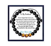 MFTRADING Braccialetto di perline da uomo, regalo per mio figlio, nipote, fratello, marito, fidanzato, compleanno, Natale, 8 mm, pietra occhio di tigre, braccialetti con perline, 7.5inch, Pietra di