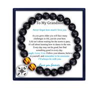 MFTRADING Braccialetto di perline da uomo, regalo per mio figlio, nipote, fratello, marito, fidanzato, compleanno, Natale, 8 mm, pietra occhio di tigre, braccialetti con perline, 7.5inches, Pietra