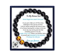 MFTRADING Braccialetto di perline da uomo, regalo per mio figlio, nipote, fratello, marito, fidanzato, compleanno, Natale, 8 mm, pietra occhio di tigre, senza pietre preziose