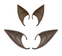 MFUOE 2 orecchie marroni da fata, folletto, elfo, vampiro, orecchie morbide a punta, in morbido lattice, accessori per costume anime, per Natale, Halloween, feste anime