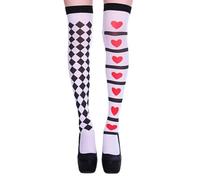 MFUOE Collant e calze da clown arlecchino con carte da poker, collant da donna Harlekin Strumpfhose Circus Collant per carnevale e feste in maschera