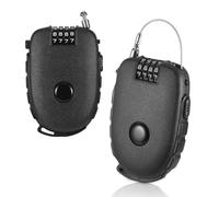 MFUSUL Lucchetto a combinazione, 2 pezzi, con 4 cifre, per bicicletta con fune metallica da 130 cm, adatto come blocco bagagli, serratura per sci, casco e scooter