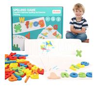 MFUSUL Montessori - Puzzle in legno con lettere di apprendimento, per ragazzi e ragazze, bambini in età prescolare, scrittura con carte di parole, regalo per l'inizio della scuola