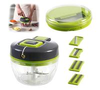 MFUSUL Tritatutto Manuale, Frullatore Manuale, 520ml Trita Cipolla Manuale con 3 lame Multiuso in Acciaio Inossidabile, Senza BPA, Affetta Verdure Mano per Insalata, Carne, Frutta