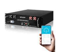 MFUZOP Batteria al litio LiFePO4 da 48V 100Ah 5.12kWh, BMS 100A, 3U Server Rack Batteria Supporto CAN&RS485 avec Bluetooth, 15000+ Cycles, pour Solaire, Camping-Car, Secours (48V 100Ah (1 Pack))