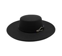 MFWHEFJ Cappello Tesa Larga Donna Cappelli Fedora in Feltro Cappellino Jazz Cappelli Invernali Caldi a Cilindro Piatto Chiesa in Tinta Unita a Tesa Larga Grande da 10 cm