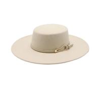 MFWHEFJ Cappello Tesa Larga Donna Cappelli Fedora in Feltro Cappellino Jazz Cappelli Invernali Caldi a Cilindro Piatto Chiesa in Tinta Unita a Tesa Larga Grande da 10 cm