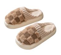 MFWHEFJ Ciabatte Donna Calde e soffici pantofole in cotone for le donne, antiscivolo, comfort, peluche, paio di scarpe da casa morbide e sfocate