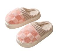 MFWHEFJ Ciabatte Donna Calde e soffici pantofole in cotone for le donne, antiscivolo, comfort, peluche, paio di scarpe da casa morbide e sfocate