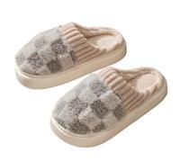 MFWHEFJ Ciabatte Donna Calde e soffici pantofole in cotone for le donne, antiscivolo, comfort, peluche, paio di scarpe da casa morbide e sfocate