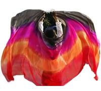 MFWHEFJ Velo Di Seta Danza Del Ventre Velo da danza del ventre for donna di seta(Color 19,250x114cm)